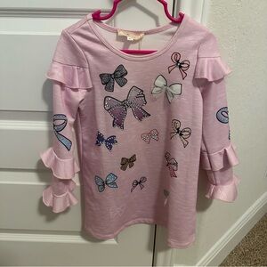 Adorable Pink Bow Long Sleeve Kids Top
